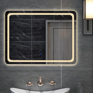 LED modern smart defogging bathroom mirror close-up