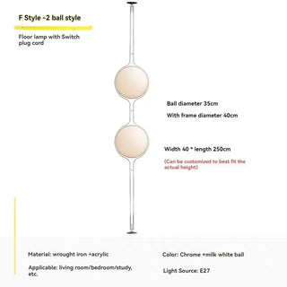 Modern Iron Floor Lamp – Energy Efficient LED Lighting With Push Button Switch
