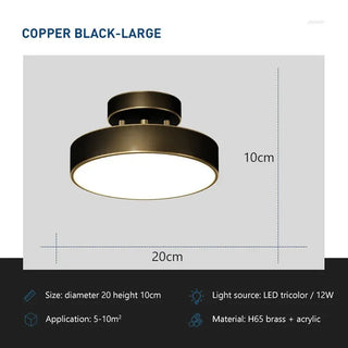 Copper Ceiling Light – Modern Brushed Copper Fixture for Living Room Lighting