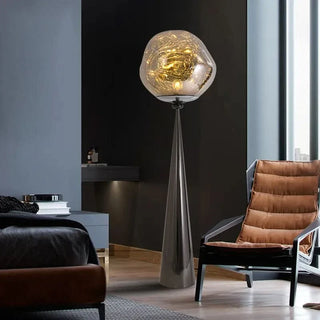 Lava Ball Floor Lamp – Decorative Aluminum Base With Acrylic Globe Light