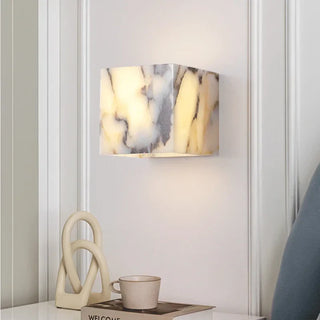 Black Stone Wall Light – Modern Bedroom Wall Lamp with Soft Ambient Lighting