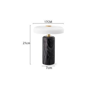 Marble LED Table Lamp – Modern Touch Control Lamp with Frosted Glass Shade