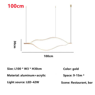 Postmodern Chandelier | Gold Aluminum LED Fixture with Remote Control Lighting