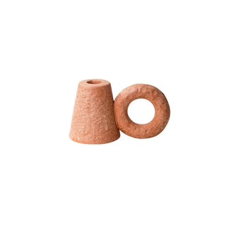 ceramic candlestick holder abstract cup design orange handcrafted enamel front view
