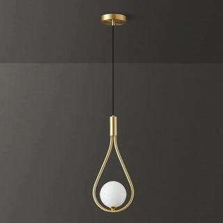 Black Pendant Light – Frosted Glass Bedroom Lamp With Integrated LED