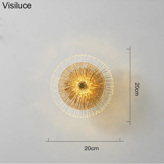 Glass Wall Light – Modern Ribbed Glass Sconce with Integrated LED & Gold Finish