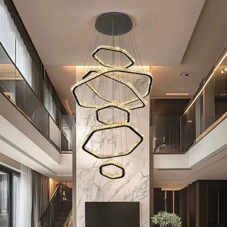 Modern Crystal Chandelier | Adjustable LED Lighting - Elegant Living Room Fixture