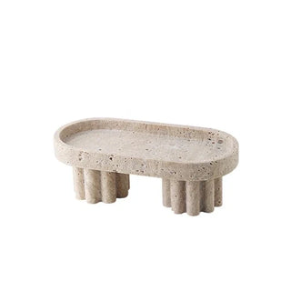 travertine stone tray earthworks handcrafted elegant italia stone collection serving tray close-up