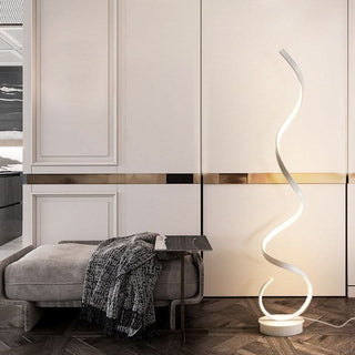 Contemporary Floor Lamp – Twisted Spiral Design | Dimmable LED Lighting