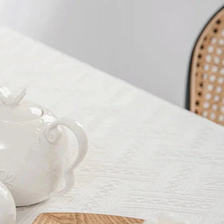 table lace cloth eco polyester tablecloth cover white knitted decor set view