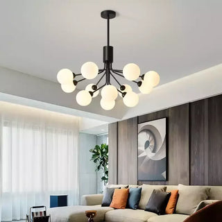 Modern Iron Chandelier | Frosted Glass Lighting with G9 Socket Lamp for Living Room