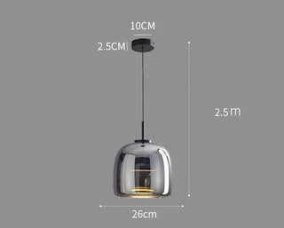 Nordic Glass Pendant Light – Minimalist Pendant Light with Polished Steel Finish