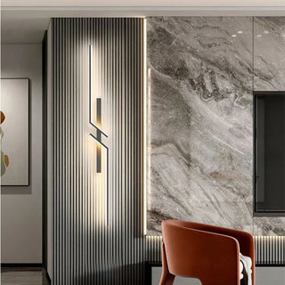 Linear acrylic wall light illuminated — contemporary LED strip sconce