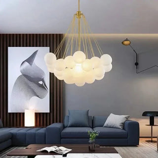 LED Pendant Light – Modern Chandelier with Glass Balls | Adjustable Height
