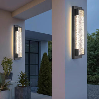 Outdoor Wall Lamp | Modern Stainless Steel LED Wall Sconce with Water Texture Diffuser