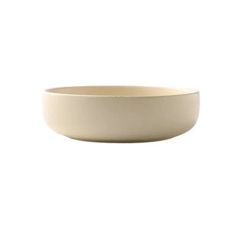 japanese ceramic dinnerware earthworks minimalist beige porcelain plates bowls handcrafted front view