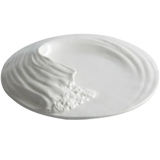 ceramic swirl plate earthworks handcrafted porcelain dinnerware artisan front view