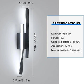 Modern Black Wall Light – Durable Aluminum Fixture | Soft Ambient Lighting