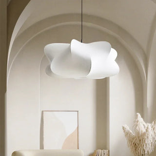 Silk Pendant Light – Japanese Pendant Lamp With Hand-Woven Silk Fabric For Living Room