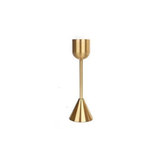 gold candlestick holders capri italy metal candle holders small medium large close-up