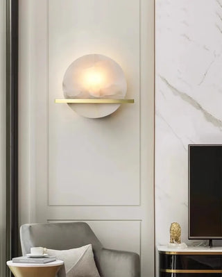 Marble Wall Sconce – Spanish Marble Lamp with Gilded Copper Light | Luxury Home Lighting