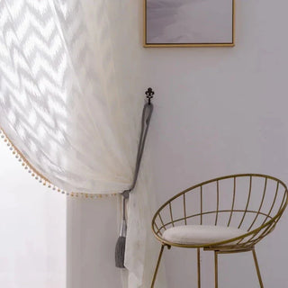 luxury white ripple sheer curtain grommet top fiamma neri set view