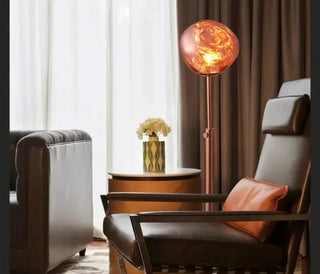 Lava Ball Floor Lamp – Decorative Aluminum Base With Acrylic Globe Light