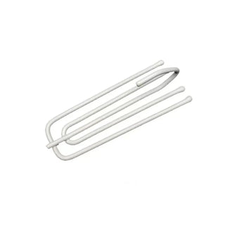 white curtain hooks 4 prong iron set secure hanging front view