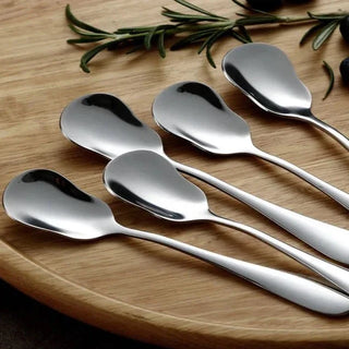 curvy spoon set stainless steel 3 piece eco friendly cutlery foresta metallum close-up