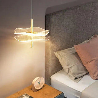 Modern LED Pendant Light – Scandinavian Gold Lampshade With Soft Ambient Lighting