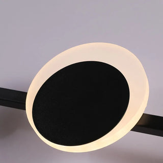 Art Deco Wall Lamp – Geometric Wall Sconce with Black Metal & Acrylic Circle, Warm LED Lighting