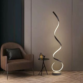 Contemporary Floor Lamp – Twisted Spiral Design | Dimmable LED Lighting
