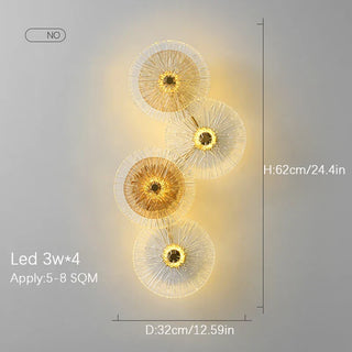 Glass Wall Light – Modern Ribbed Glass Sconce with Integrated LED & Gold Finish