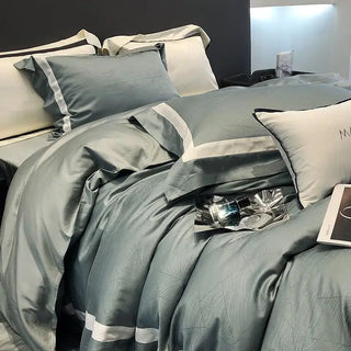 egyptian cotton duvet cover luxury bedding set serene escape tela nativa front view