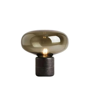 Marble Table Lamp – Black Marble Lamp With Hand-Blown Glass | Luxury Ambient Lighting