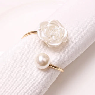 flower napkin holder elegant aluminium napkin rings table decor front view