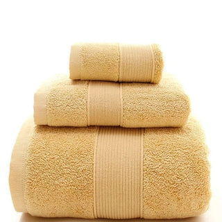 cotton bath towel set high absorbency quick drying caramel luxury front view
