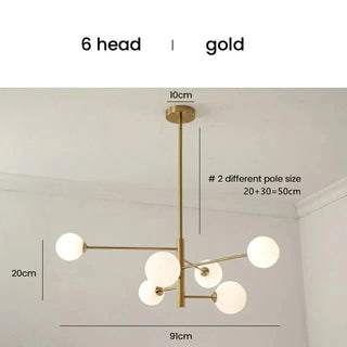 Gold Pendant Lamp – Adjustable Height Metal Pendant Light With LED Lighting