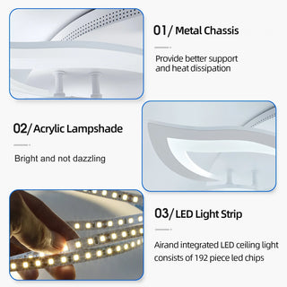 Acrylic Ceiling Light – Modern Dimmable Surface Mount Fixture for Living Room Lighting