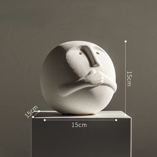 modern minimalist ceramic cartoon figurine decorative ornament top view