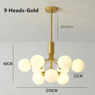 Modern Iron Chandelier | Frosted Glass Lighting with G9 Socket Lamp for Living Room