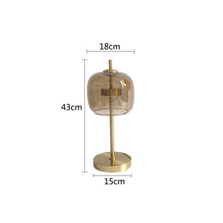 Glass Globe Lamp – Modern Bedside Table Lamp With LED Warm White Light
