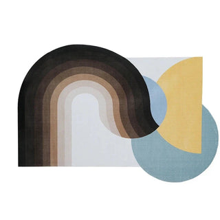 irregular carpet art italian luxury rug abstract design non slip front view