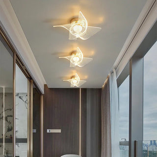 Gold LED Ceiling Light – Modern Nordic Design Acrylic Fixture for Living Room