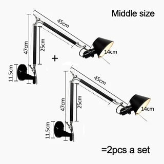 Black Wall Light – Adjustable Aluminum LED Reading Lamp with Directable Arm