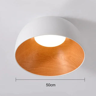 Modern Ceiling Light – Black Metal & Wood Dimmable LED Fixture by Lumavera