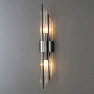 Crystal Wall Light – Rectangular Aluminium Wall Sconce with Warm White LED Bulbs