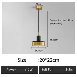 Copper Pendant Light – Minimalist Polished Copper Finish LED Bedroom Lighting