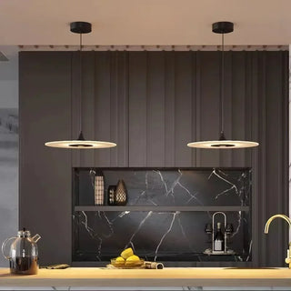 Modern Pendant Lamp – Acrylic Aluminum Disc Light | LED Dual Source, Warm Neutral Cool