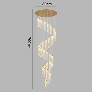 Gold Crystal Chandelier – Rotating Pendant Light for Large Space Lighting